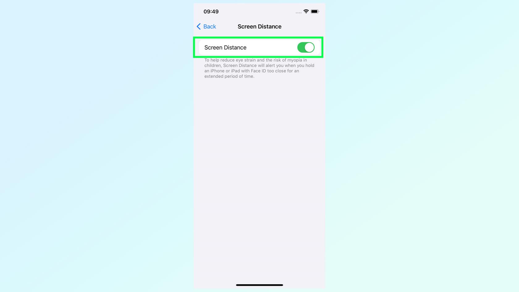 Como configurar a distância da tela no iOS 17