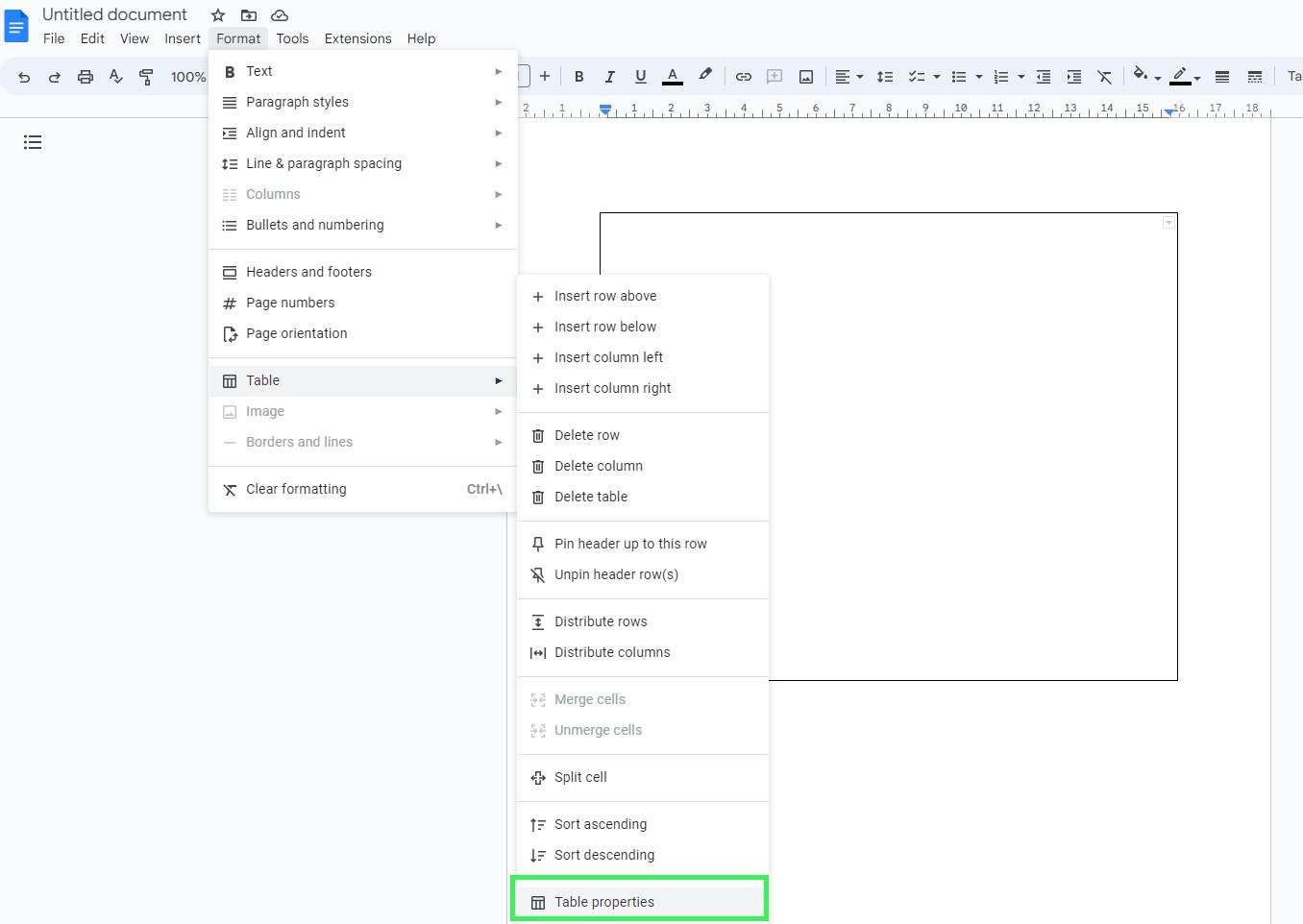 Comment ajouter une bordure dans Google Docs