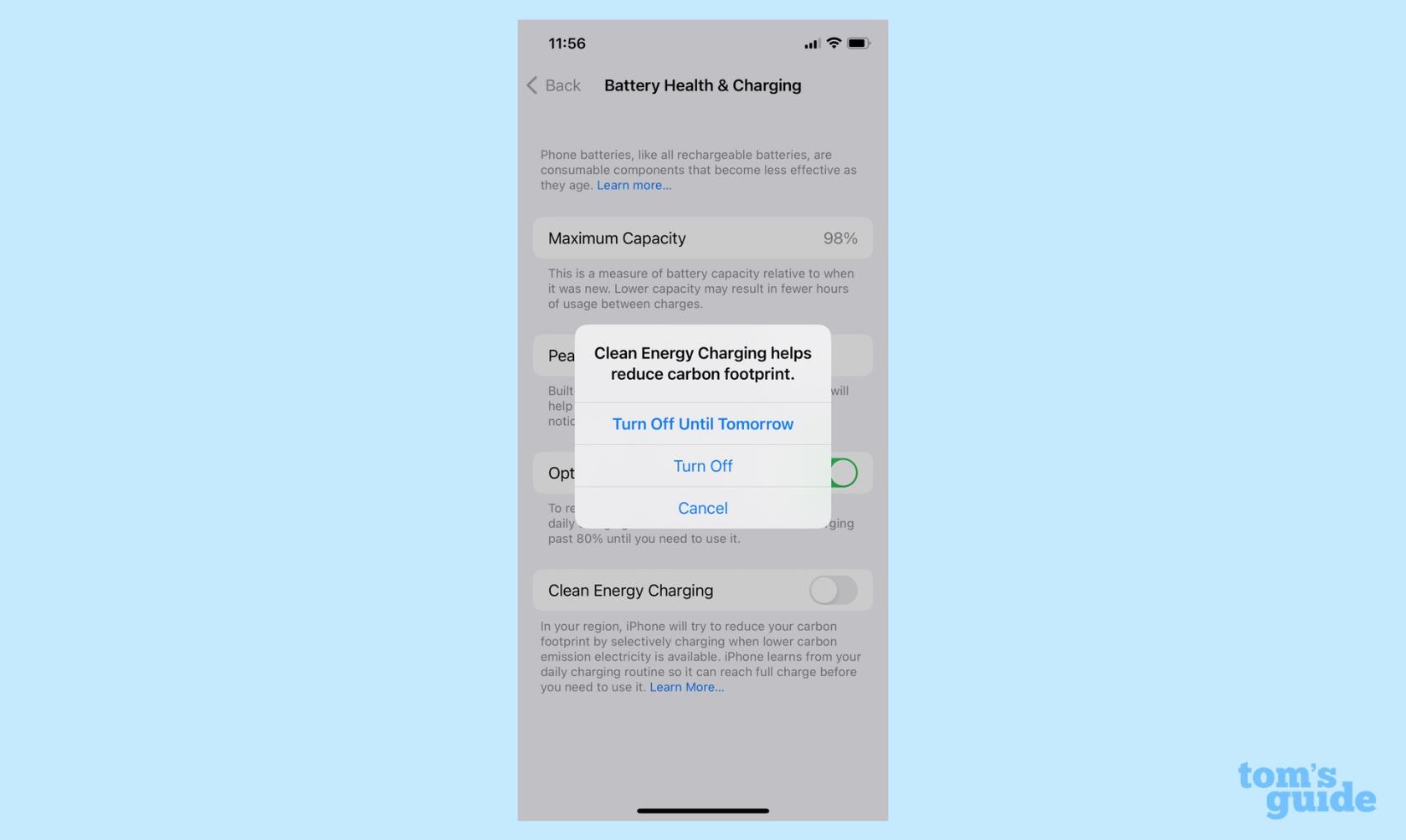 Cómo activar la carga de energía limpia de iOS 16s en tu iPhone