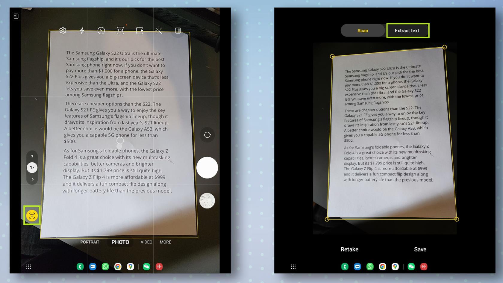 Este truque oculto transforma seu celular Samsung Galaxy em um scanner de documentos