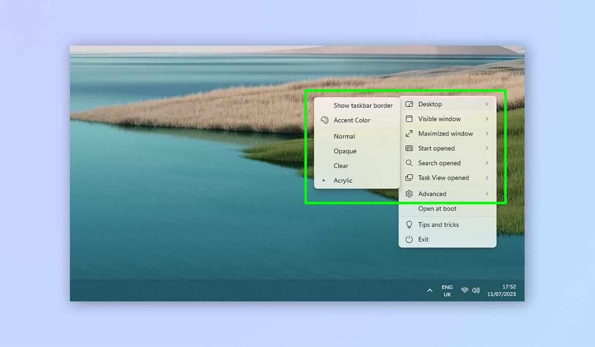 Como obter uma barra de tarefas transparente no Windows 11