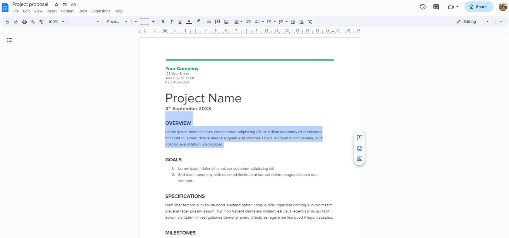 Comment ajouter une bordure dans Google Docs