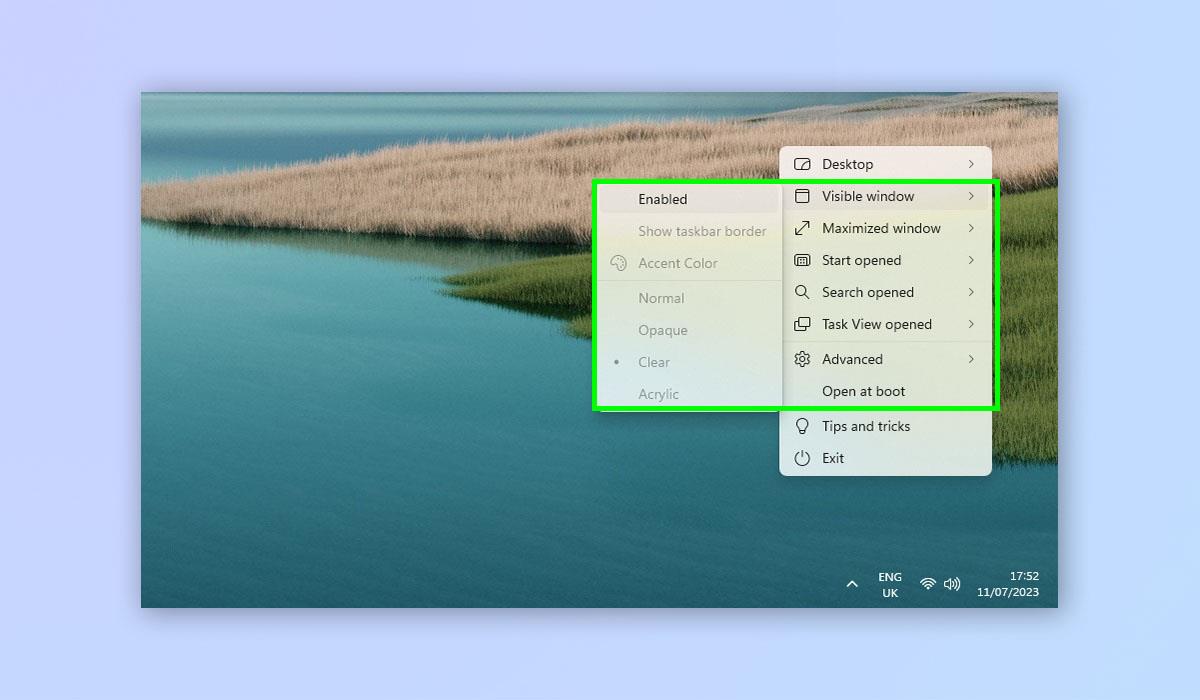 Comment obtenir une barre des tâches transparente sur Windows 11