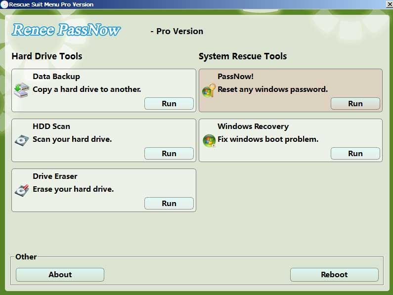 Renee PassNow Password Reset Boot Disk