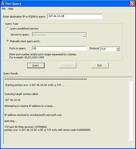 Sử dụng Microsoft PortQryUI (Truy vấn cổng) để kiểm tra các cổng đang mở