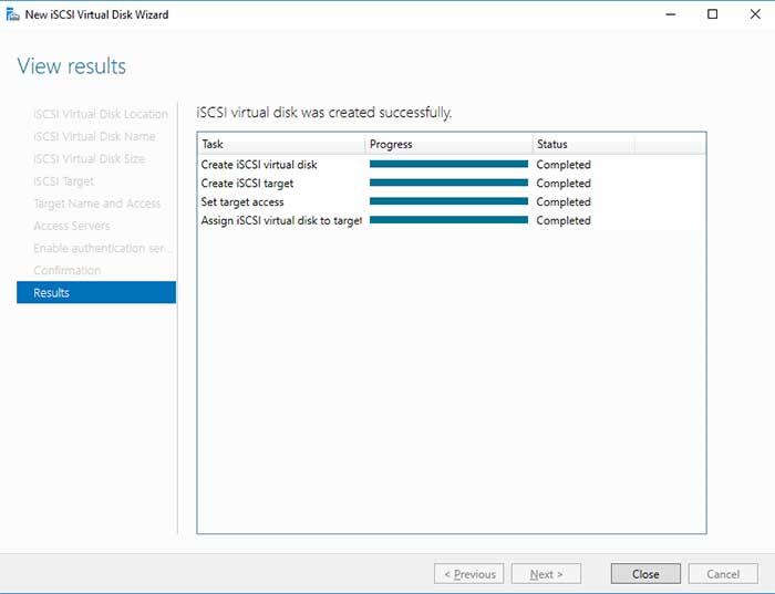 Tạo Máy chủ lưu trữ iSCSI Windows và Đính kèm Máy khách iSCSI