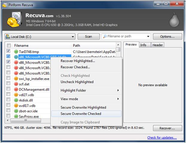 Recuva File Recovery Utility