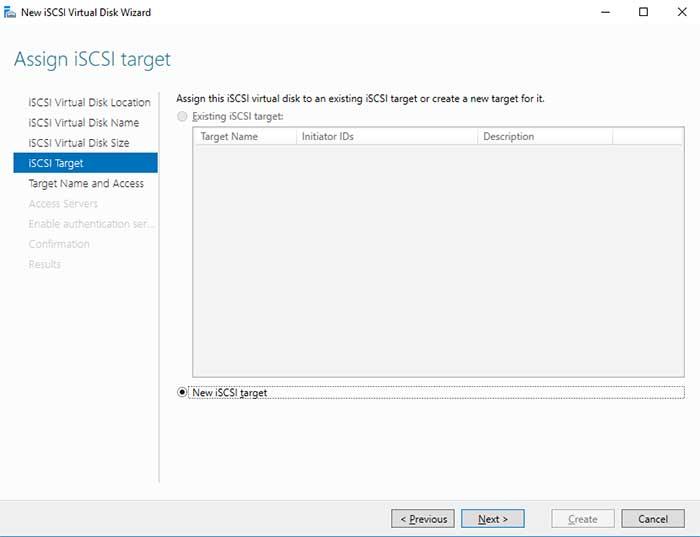 Tạo Máy chủ lưu trữ iSCSI Windows và Đính kèm Máy khách iSCSI