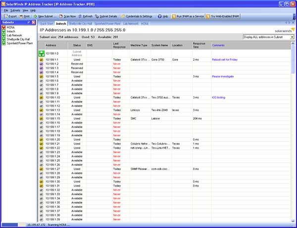 SolarWinds IP Address Tracker Miễn phí