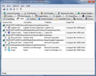 Sysinternals Autoruns Startup Information Utility