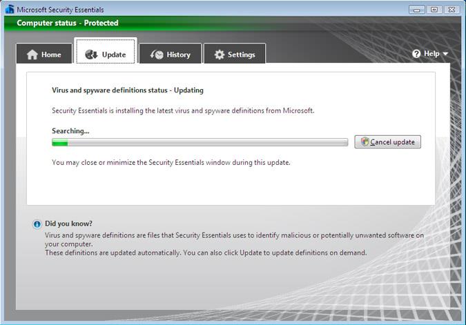 Microsoft Security Essentials Anti Spyware / Virus