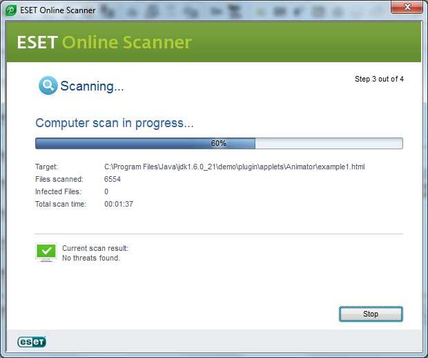 ESET Online Virus và Spyware Scanner