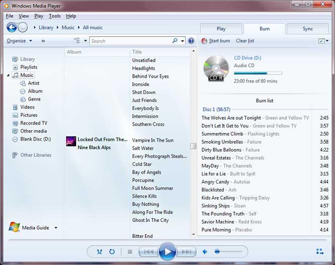 Ghi một đĩa CD nhạc bằng Windows Media Player