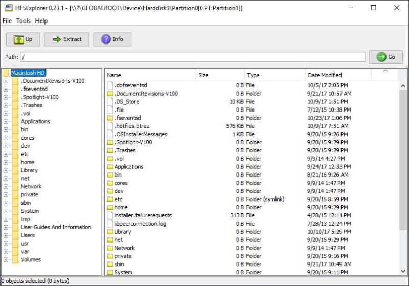 HFSExplorer - Đọc ổ Macintosh trên máy tính Windows