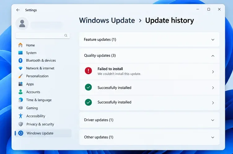 Atualização de outubro do Windows falhou? Verificações antes de reinstalar