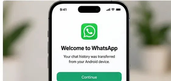 Androidからチャット履歴が転送されたことを示すiPhone上のWhatsAppのAI生成イラスト