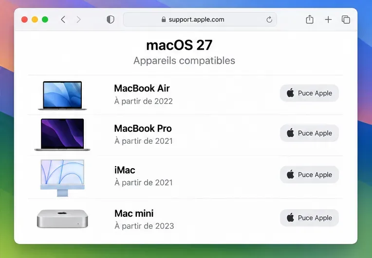 macOS 27 sur Mac Intel : comment vérifier la compatibilité avant la mise à jour ?