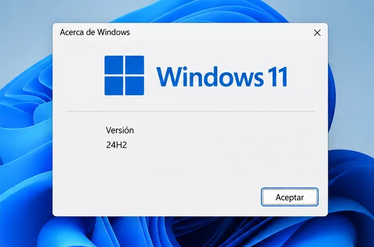 Ventana Acerca de Windows con Windows 11 y la versión 24H2 visible